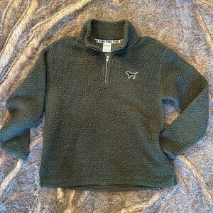 Victoria’s Secret PINK Sherpa Teddy Fleece 1/4 Zip Pullover XS